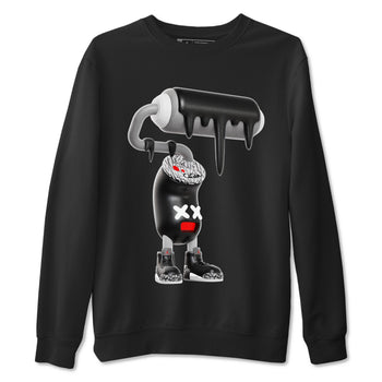 3s Black Cement shirts to match jordans 3D Paint Roller sneaker match tees Air Jordan 3 Black Cement match shoes to clothes SNRT Sneaker Tees unisex cotton Black 2 shirts
