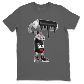 3s Black Cement shirts to match jordans 3D Paint Roller sneaker match tees Air Jordan 3 Black Cement match shoes to clothes SNRT Sneaker Tees unisex cotton Cool Grey 2 shirts