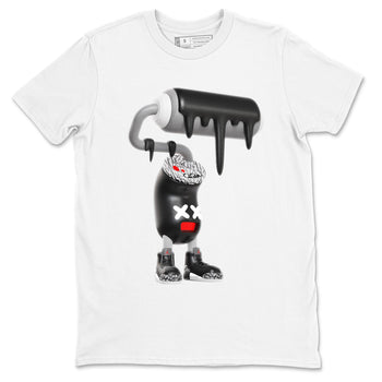 3s Black Cement shirts to match jordans 3D Paint Roller sneaker match tees Air Jordan 3 Black Cement match shoes to clothes SNRT Sneaker Tees unisex cotton White 2 shirts