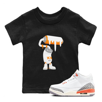 3s Georgia Peach shirt to match jordans 3D Paint Roller sneaker tees Air Jordan 3 Georgia Peach SNRT sneaker release tees baby toddler Black 1 cotton Shirt