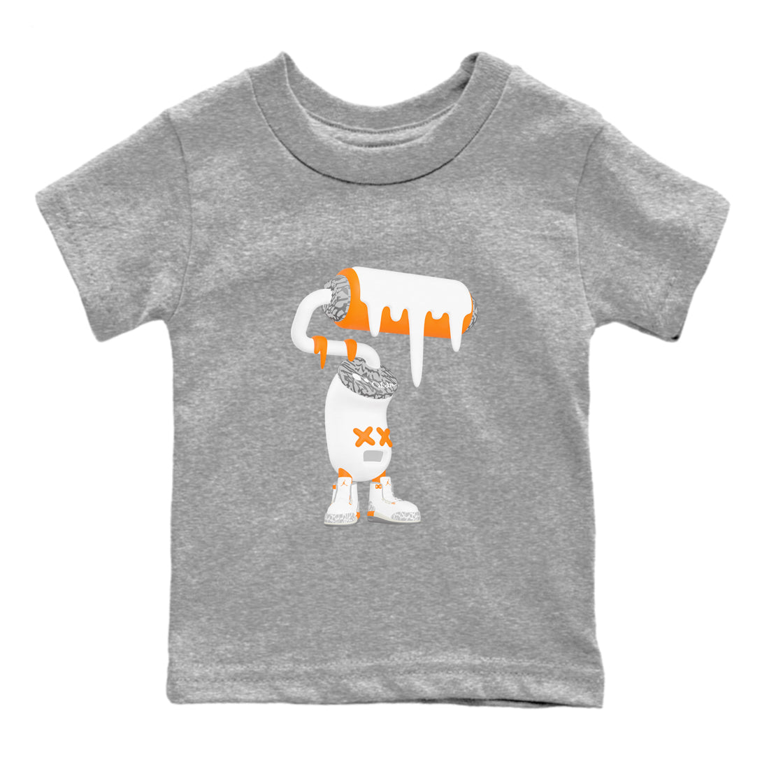 3s Georgia Peach shirt to match jordans 3D Paint Roller sneaker tees Air Jordan 3 Georgia Peach SNRT sneaker release tees baby toddler Heather Grey 2 cotton Shirt