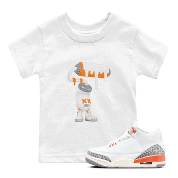 3s Georgia Peach shirt to match jordans 3D Paint Roller sneaker tees Air Jordan 3 Georgia Peach SNRT sneaker release tees baby toddler White 1 cotton Shirt