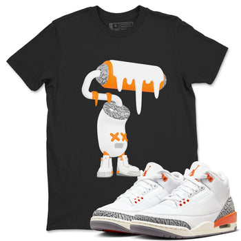 3s Georgia Peach shirt to match jordans 3D Paint Roller sneaker tees Air Jordan 3 Georgia Peach SNRT Sneaker Release Tees unisex cotton Black 1 crew neck shirt