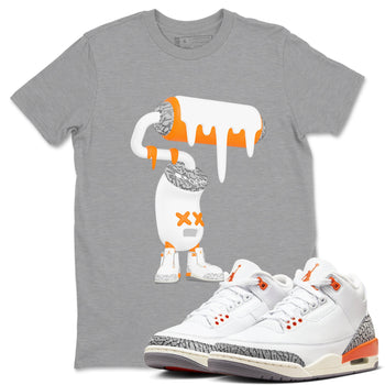 3s Georgia Peach shirt to match jordans 3D Paint Roller sneaker tees Air Jordan 3 Georgia Peach SNRT Sneaker Release Tees unisex cotton Heather Grey 1 crew neck shirt