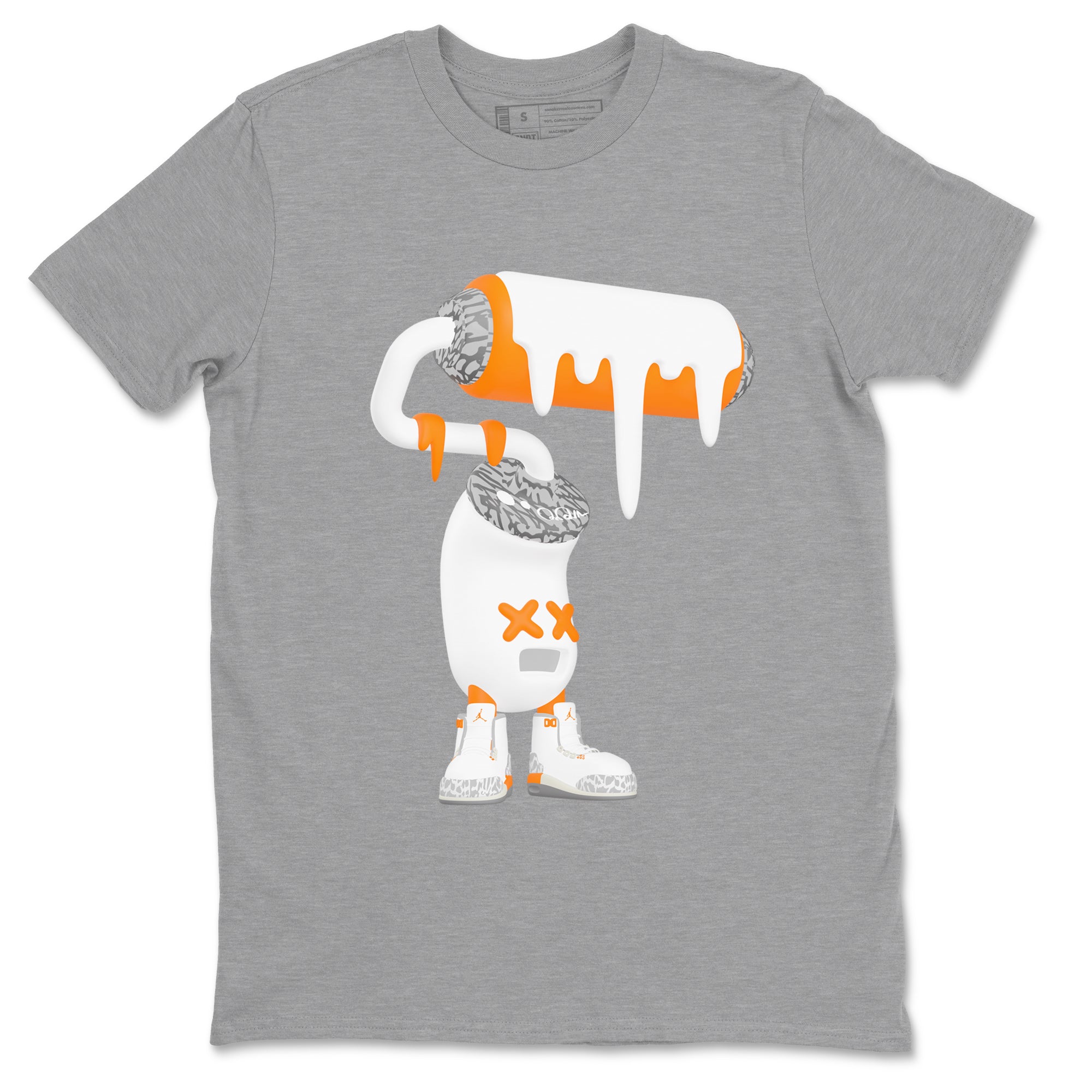 3s Georgia Peach shirt to match jordans 3D Paint Roller sneaker tees Air Jordan 3 Georgia Peach SNRT Sneaker Release Tees unisex cotton Heather Grey 2 crew neck shirt