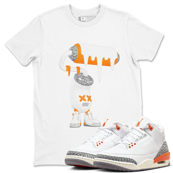 3s Georgia Peach shirt to match jordans 3D Paint Roller sneaker tees Air Jordan 3 Georgia Peach SNRT Sneaker Release Tees unisex cotton White 1 crew neck shirt