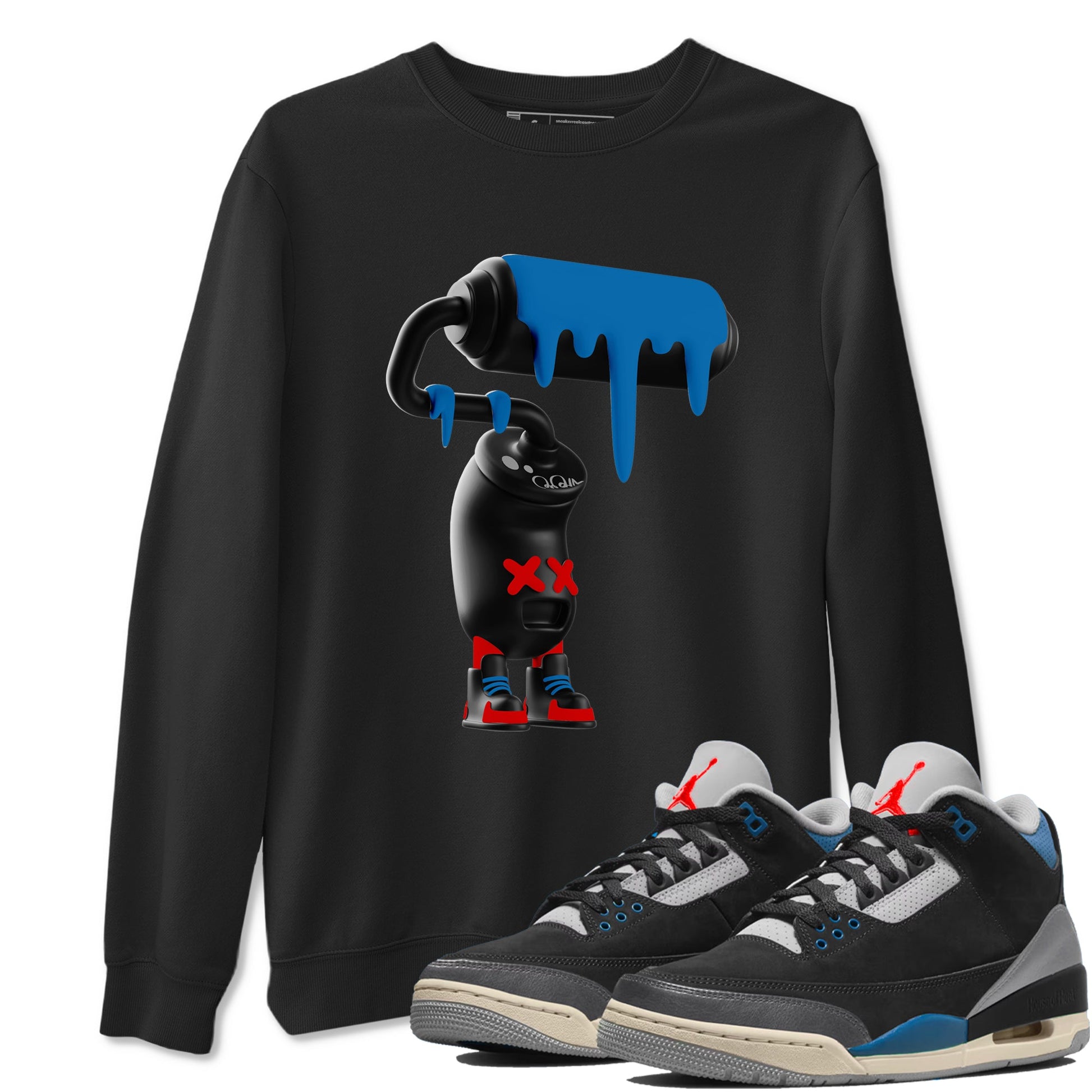 3D Paint Roller sneaker match t-shirt styled to complete your fit with the Air Jordan 3 Rare Air sneakers, shown in Black 1.