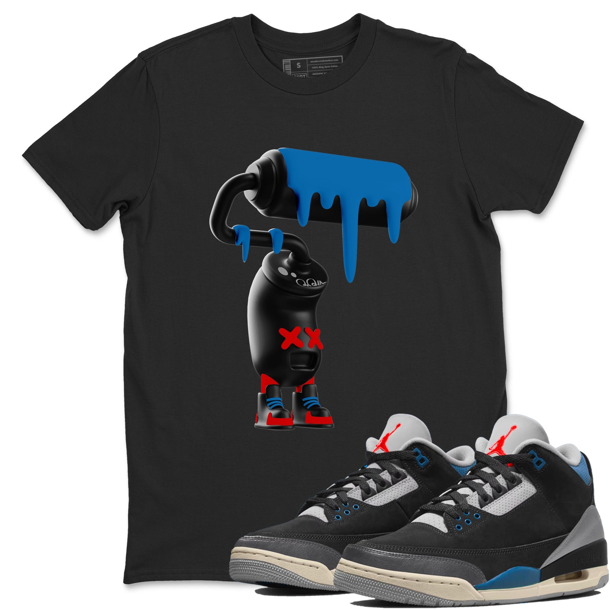 3D Paint Roller sneaker match t-shirt styled to complete your fit with the Air Jordan 3 Rare Air sneakers, shown in Black 1.
