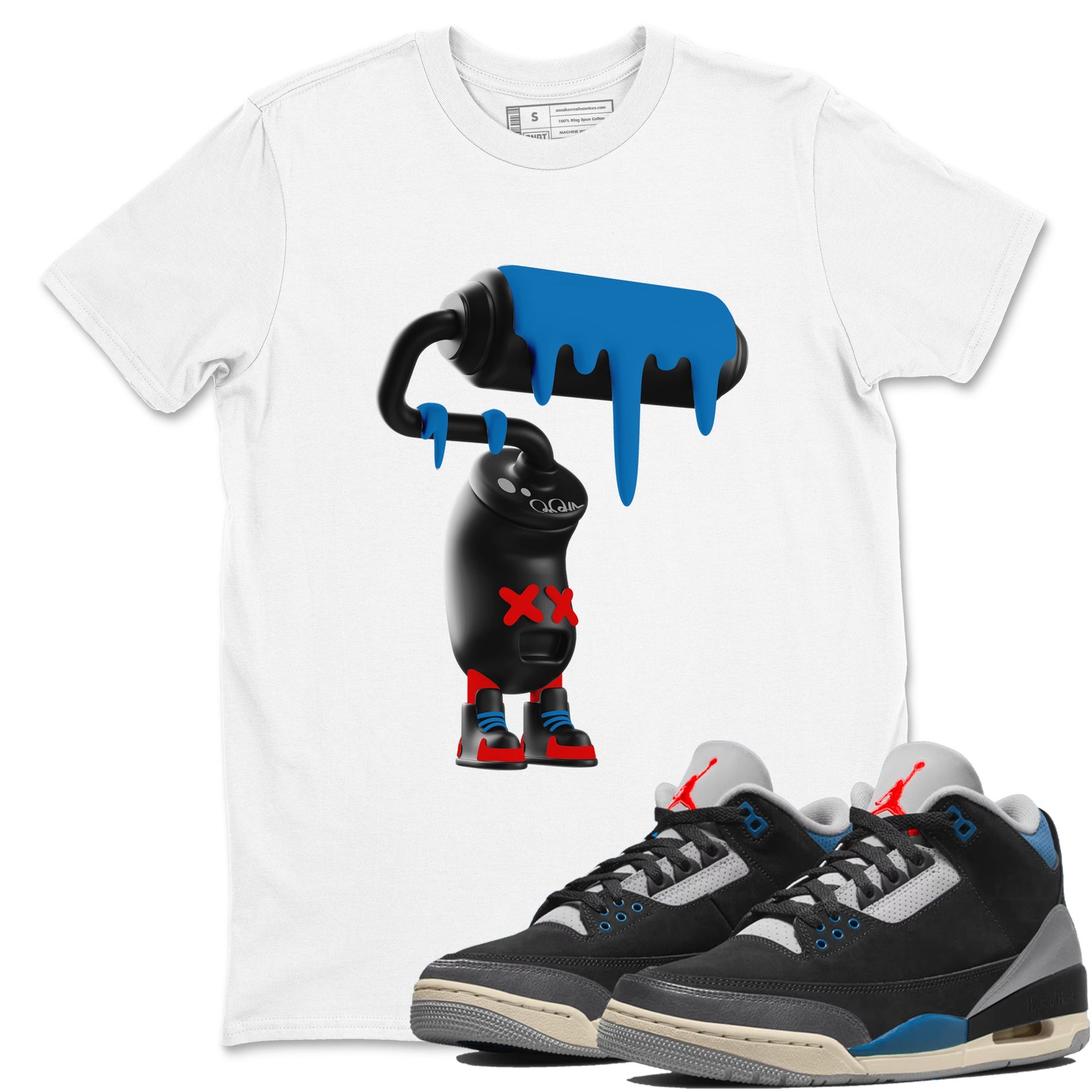 3D Paint Roller sneaker match t-shirt styled to complete your fit with the Air Jordan 3 Rare Air sneakers, shown in White 1.