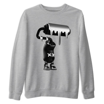 4s Black Cat Sneaker match tees – Sneaker Tees To Match Air Jordan 4 Black Cat Shoes – 3D Paint Roller Tee Heather Grey 2