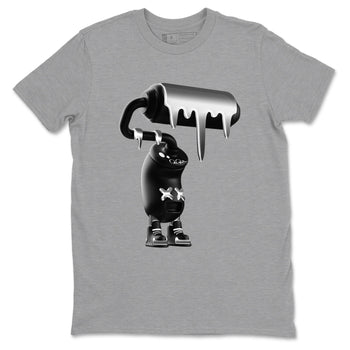 4s Black Cat Sneaker match tees – Sneaker Tees To Match Air Jordan 4 Black Cat Shoes – 3D Paint Roller Tee Heather Grey 2