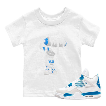 Air Jordan 4 Industrial Blue shirt to match jordans 3D Paint Roller sneaker tees Air Jordan 4 Military Blue SNRT sneaker release tees baby toddler White 1 cotton Shirt