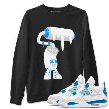Air Jordan 4 Industrial Blue shirt to match jordans 3D Paint Roller sneaker tees Air Jordan 4 Military Blue SNRT Sneaker Release Tees unisex cotton Black 1 crew neck shirt