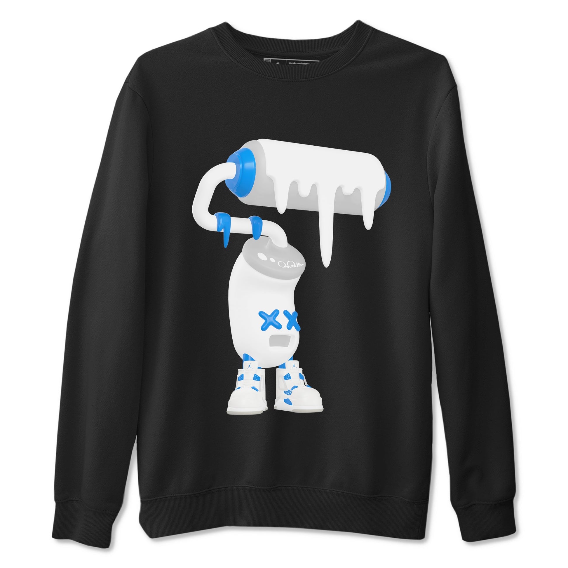 Air Jordan 4 Industrial Blue shirt to match jordans 3D Paint Roller sneaker tees Air Jordan 4 Military Blue SNRT Sneaker Release Tees unisex cotton Black 2 crew neck shirt