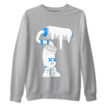 Air Jordan 4 Industrial Blue shirt to match jordans 3D Paint Roller sneaker tees Air Jordan 4 Military Blue SNRT Sneaker Release Tees unisex cotton Heather Grey 2 crew neck shirt