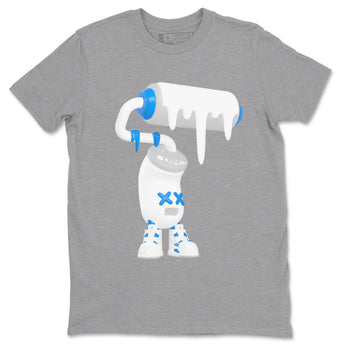 Air Jordan 4 Industrial Blue shirt to match jordans 3D Paint Roller sneaker tees Air Jordan 4 Military Blue SNRT Sneaker Release Tees unisex cotton Heather Grey 2 crew neck shirt