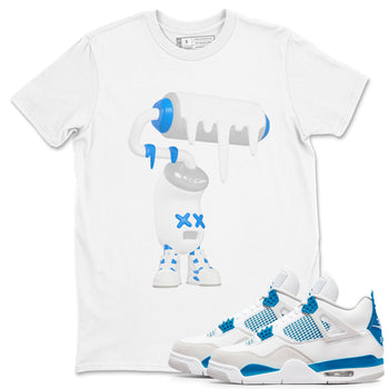 Air Jordan 4 Industrial Blue shirt to match jordans 3D Paint Roller sneaker tees Air Jordan 4 Military Blue SNRT Sneaker Release Tees unisex cotton White 1 crew neck shirt