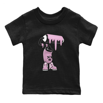 4s Retro Orchid shirts to match jordans 3D Paint Roller sneaker match tees Air Jordan 4 WMNS Orchid match shoes to clothes SNRT Sneaker Tees Youth Baby Black 2 tee