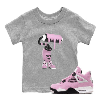 4s Retro Orchid shirts to match jordans 3D Paint Roller sneaker match tees Air Jordan 4 WMNS Orchid match shoes to clothes SNRT Sneaker Tees Youth Baby Heather Grey 1 tee