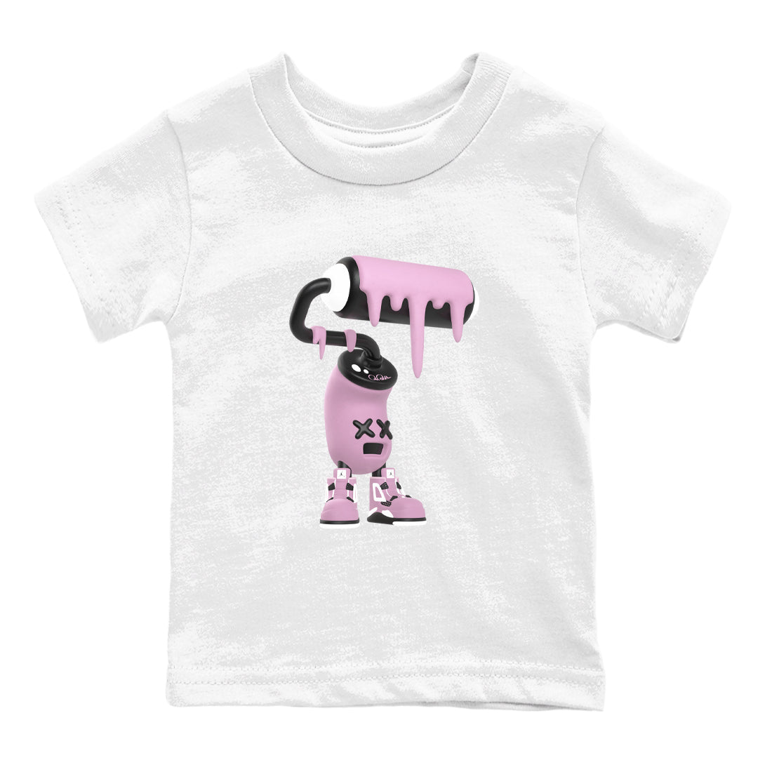 4s Retro Orchid shirts to match jordans 3D Paint Roller sneaker match tees Air Jordan 4 WMNS Orchid match shoes to clothes SNRT Sneaker Tees Youth Baby White 2 tee