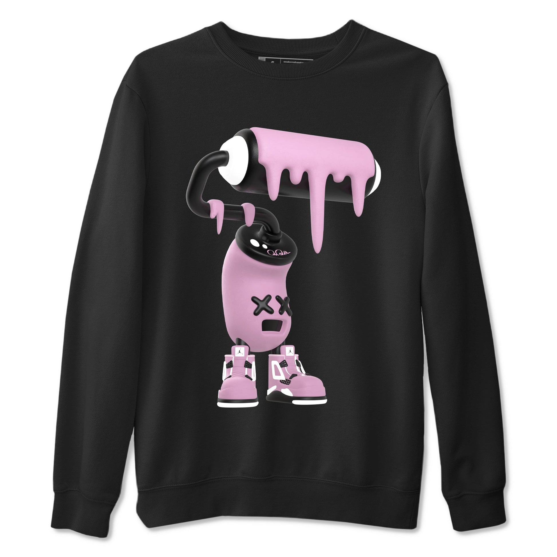 4s Retro Orchid shirts to match jordans 3D Paint Roller sneaker match tees Air Jordan 4 WMNS Orchid match shoes to clothes SNRT Sneaker Tees unisex cotton Black 2 shirts