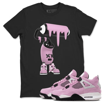 4s Retro Orchid shirts to match jordans 3D Paint Roller sneaker match tees Air Jordan 4 WMNS Orchid match shoes to clothes SNRT Sneaker Tees unisex cotton Black 1 shirts