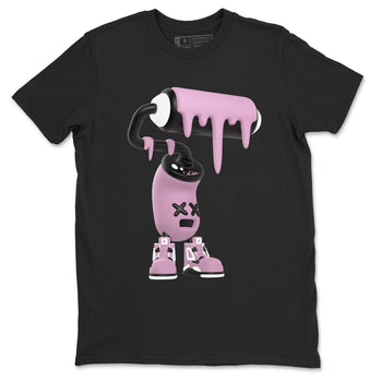 4s Retro Orchid shirts to match jordans 3D Paint Roller sneaker match tees Air Jordan 4 WMNS Orchid match shoes to clothes SNRT Sneaker Tees unisex cotton Black 2 shirts