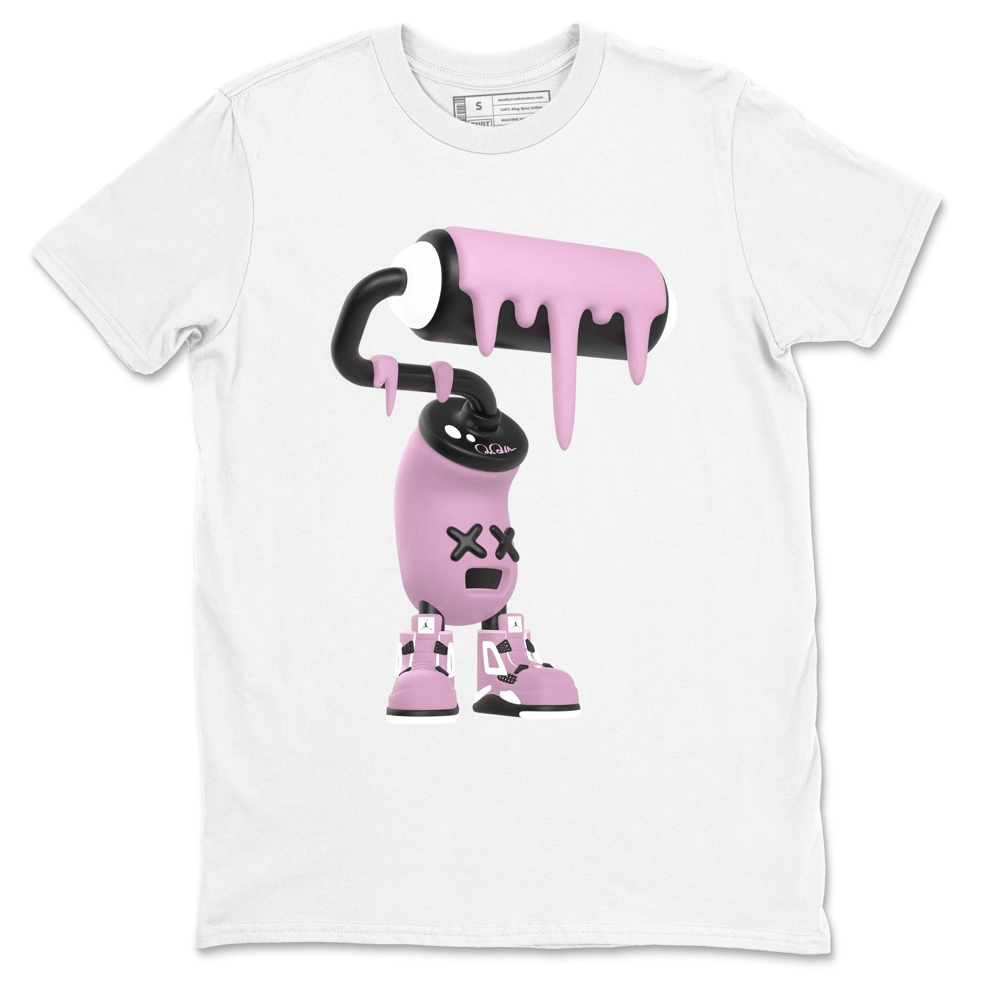 4s Retro Orchid shirts to match jordans 3D Paint Roller sneaker match tees Air Jordan 4 WMNS Orchid match shoes to clothes SNRT Sneaker Tees unisex cotton White 2 shirts