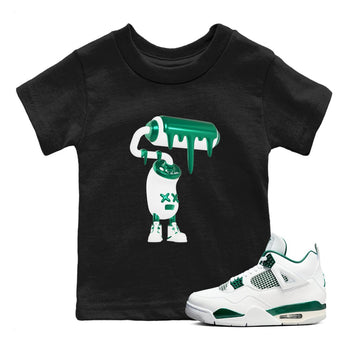4s Oxidized Green shirts to match jordans 3D Paint Roller sneaker match tees Air Jordan 4 Oxidized Green SNRT Sneaker Tees streetwear brand Baby and Youth Black 1 cotton tee