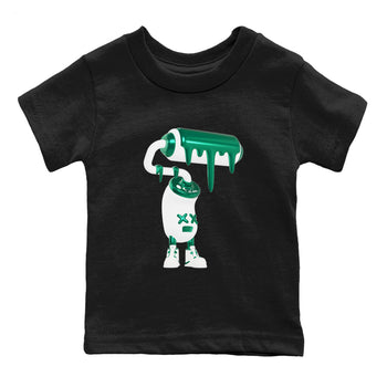 4s Oxidized Green shirts to match jordans 3D Paint Roller sneaker match tees Air Jordan 4 Oxidized Green SNRT Sneaker Tees streetwear brand Baby and Youth Black 2 cotton tee