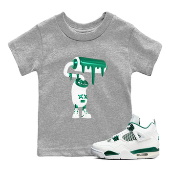 4s Oxidized Green shirts to match jordans 3D Paint Roller sneaker match tees Air Jordan 4 Oxidized Green SNRT Sneaker Tees streetwear brand Baby and Youth Heather Grey 1 cotton tee