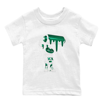 4s Oxidized Green shirts to match jordans 3D Paint Roller sneaker match tees Air Jordan 4 Oxidized Green SNRT Sneaker Tees streetwear brand Baby and Youth White 2 cotton tee