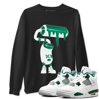 4s Oxidized Green shirts to match jordans 3D Paint Roller sneaker match tees Air Jordan 4 Oxidized Green SNRT Sneaker Tees streetwear brand Black 1 unisex cotton tee