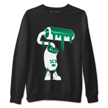 4s Oxidized Green shirts to match jordans 3D Paint Roller sneaker match tees Air Jordan 4 Oxidized Green SNRT Sneaker Tees streetwear brand Black 2 unisex cotton tee