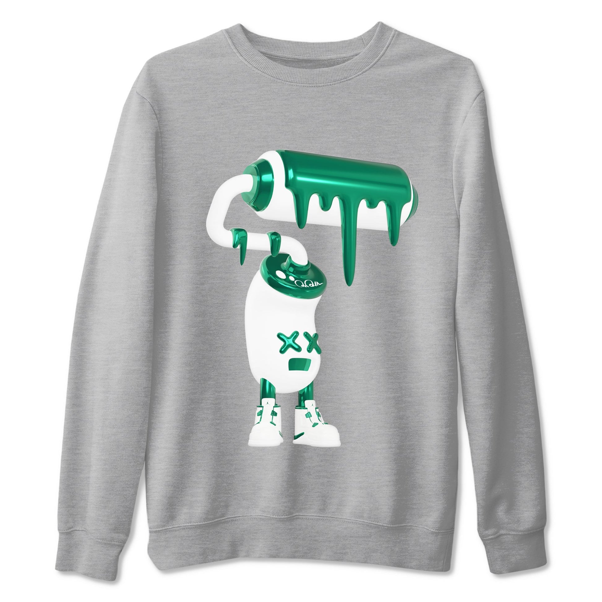 4s Oxidized Green shirts to match jordans 3D Paint Roller sneaker match tees Air Jordan 4 Oxidized Green SNRT Sneaker Tees streetwear brand Heather Grey 2 unisex cotton tee