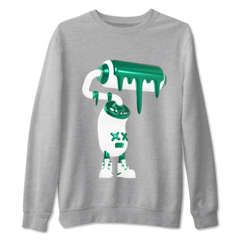 4s Oxidized Green shirts to match jordans 3D Paint Roller sneaker match tees Air Jordan 4 Oxidized Green SNRT Sneaker Tees streetwear brand Heather Grey 2 unisex cotton tee