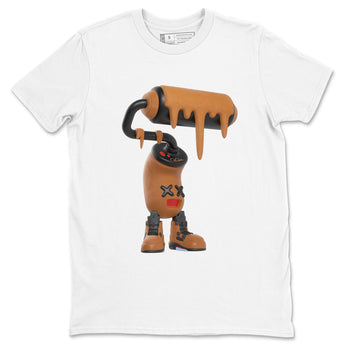 5s Archaeo Brown shirts to match jordans 3D Paint Roller sneaker match tees Air Jordan 5 Archaeo Brown match shoes to clothes SNRT Sneaker Tees unisex cotton White 2 shirts