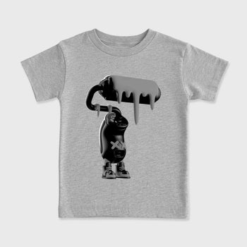 Sneaker match tees – Sneaker Tees To Match Air Jordan 6 Cap and Gown Shoes – 3D Paint Roller Kids T-Shirt Heather Grey 2