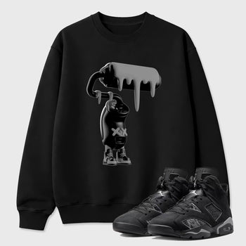 Sneaker match tees – Sneaker Tees To Match Air Jordan 6 Cap and Gown Shoes – 3D Paint Roller Tee Black 1