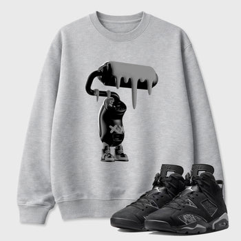 Sneaker match tees – Sneaker Tees To Match Air Jordan 6 Cap and Gown Shoes – 3D Paint Roller Tee Heather Grey 1