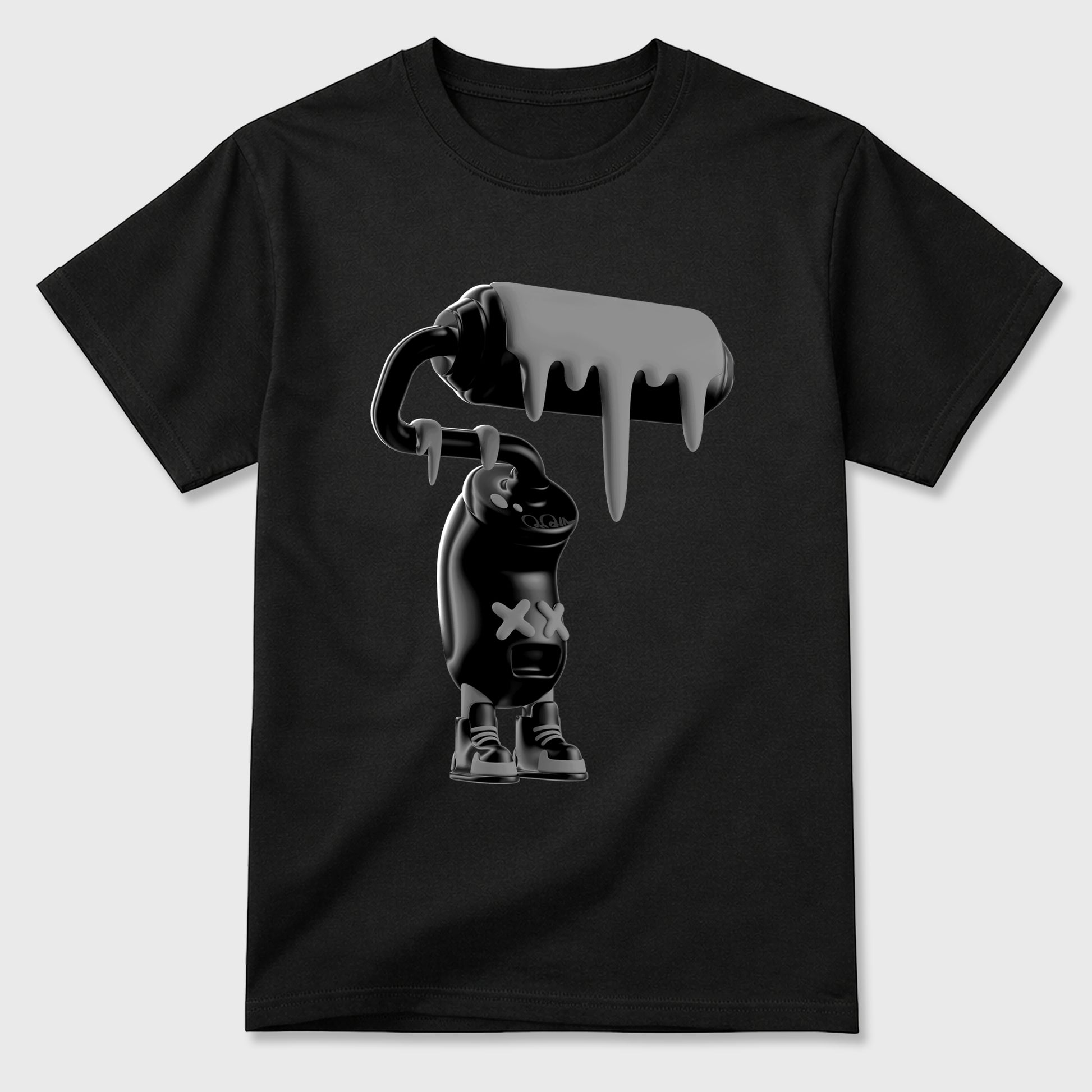 Sneaker match tees – Sneaker Tees To Match Air Jordan 6 Cap and Gown Shoes – 3D Paint Roller Tee Black 2