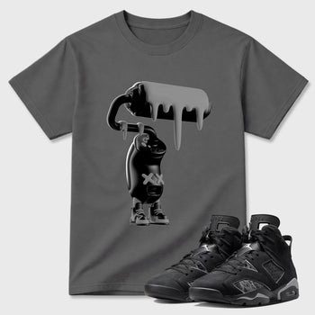 Sneaker match tees – Sneaker Tees To Match Air Jordan 6 Cap and Gown Shoes – 3D Paint Roller Tee Cool Grey 1