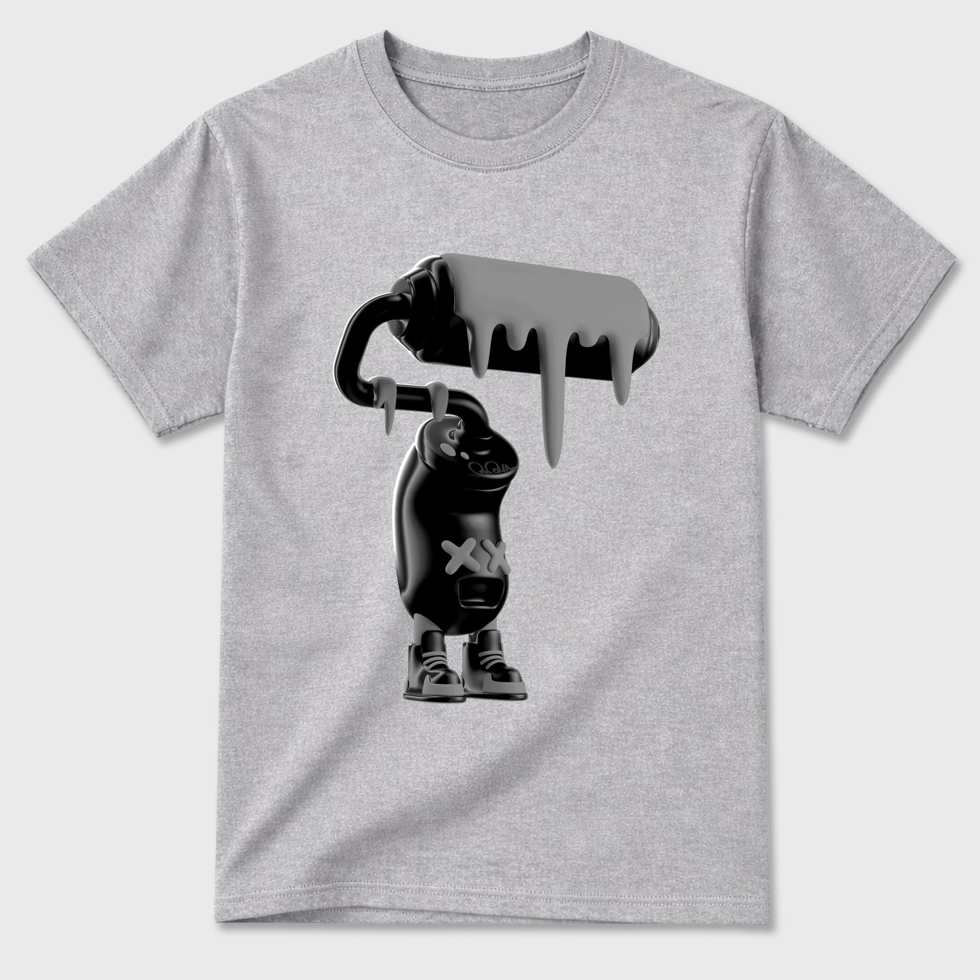 Sneaker match tees – Sneaker Tees To Match Air Jordan 6 Cap and Gown Shoes – 3D Paint Roller Tee Heather Grey 2