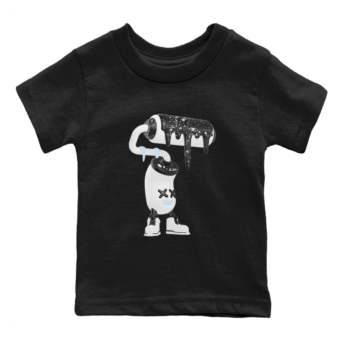 AJ6 White Black shirts to match jordans 3D Paint Roller sneaker match tees Air Jordan 6 White Black SNRT Sneaker Tees streetwear brand Baby and Youth Black 2 cotton tee
