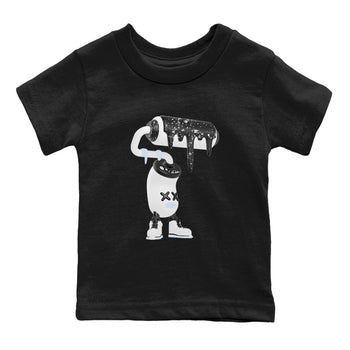 AJ6 White Black shirts to match jordans 3D Paint Roller sneaker match tees Air Jordan 6 White Black SNRT Sneaker Tees streetwear brand Baby and Youth Black 2 cotton tee