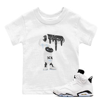AJ6 White Black shirts to match jordans 3D Paint Roller sneaker match tees Air Jordan 6 White Black SNRT Sneaker Tees streetwear brand Baby and Youth White 1 cotton tee