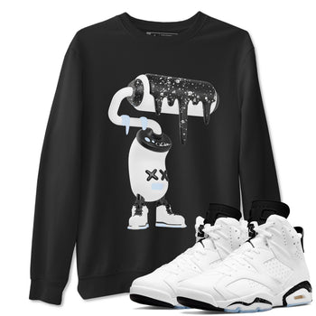 AJ6 White Black shirts to match jordans 3D Paint Roller sneaker match tees Air Jordan 6 White Black SNRT Sneaker Tees streetwear brand Black 1 unisex cotton tee
