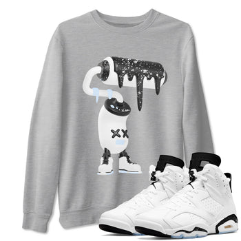 AJ6 White Black shirts to match jordans 3D Paint Roller sneaker match tees Air Jordan 6 White Black SNRT Sneaker Tees streetwear brand Heather Grey 1 unisex cotton tee