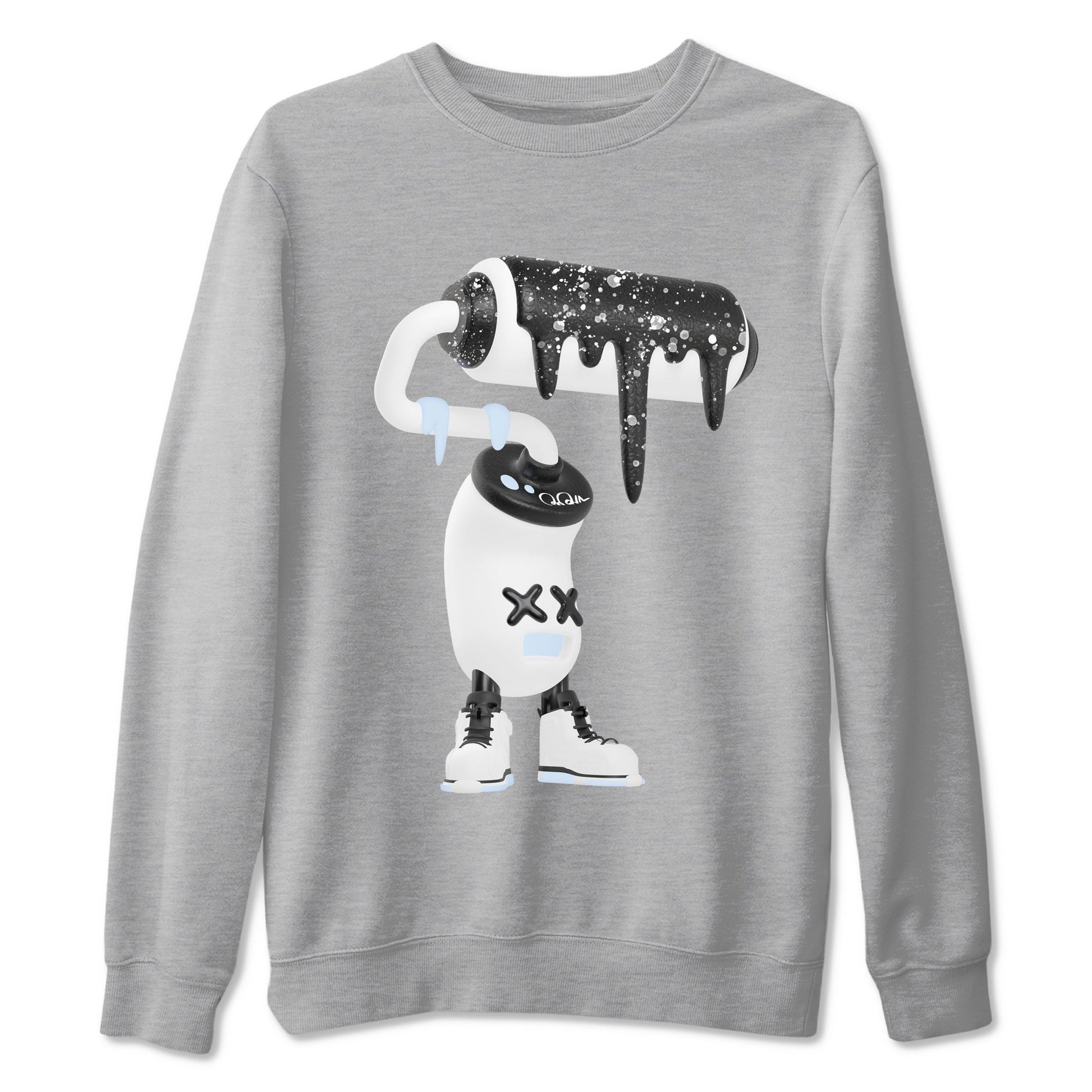 AJ6 White Black shirts to match jordans 3D Paint Roller sneaker match tees Air Jordan 6 White Black SNRT Sneaker Tees streetwear brand Heather Grey 2 unisex cotton tee