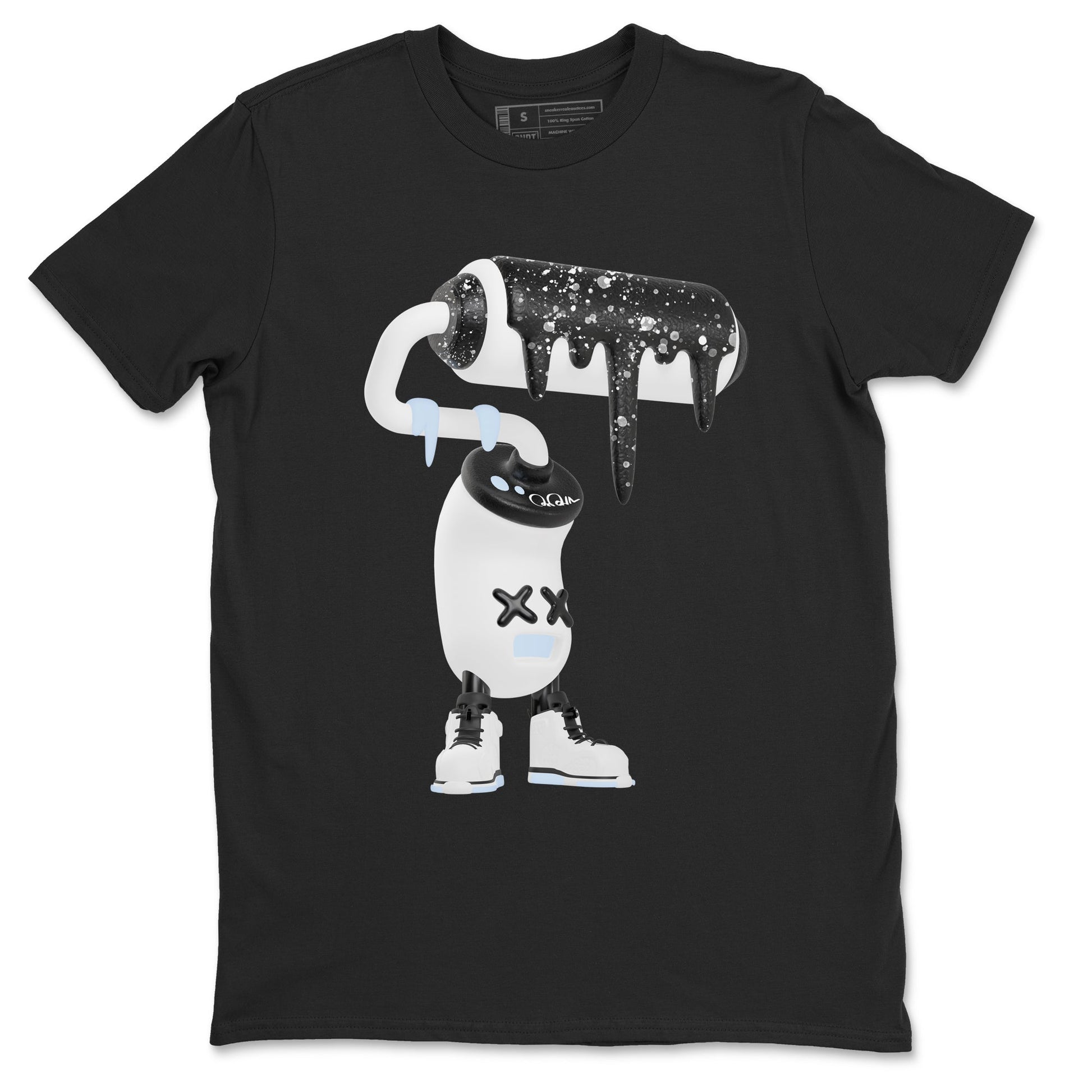 AJ6 White Black shirts to match jordans 3D Paint Roller sneaker match tees Air Jordan 6 White Black SNRT Sneaker Tees streetwear brand Black 2 unisex cotton tee